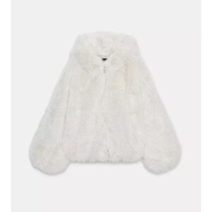 SHORT FAUX FUR HOODIE COAT